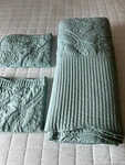 King Size Quilt Bedspread 2 Sham Set Aqua Cottage Coastal 118X104 Chixin. Fixed Price $85.00.