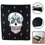 Sugar Skull Blanket Dia De Los Muertos Azucar Black Blue. Fixed Price $12.95.