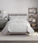 Waverly Grey Savoy Silhouette 3PC Quilt Set King Nip. Fixed Price $99.99.