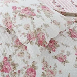 Romantic Vintage Rose 3P King Quilt Set : Cotton Cottage Pink Cozy Spring Peony. Fixed Price $94.45.