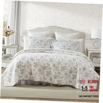 Laura Ashley - Quilt Set, Reversible Floral Full/queen Walled Garden Brown. Fixed Price $96.99.