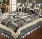 Mountain Highlands 1PC Full Queen Quilt : Black Bear Buck Brown Lodge Cabin. Fixed Price $129.45.