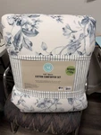 Martha Stewart Full/queen Blue White Floral Cotton Comforter Set 3 Pc. Fixed Price $149.95.