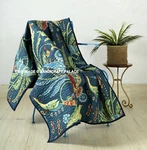 Indian Handmade Blue Bird Kantha Quilt Throw Reversible Sofa Bed Blanket Cotton. Fixed Price $54.99.