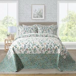 Travan 3-PIECE Floral Quilt Super King Bedding Set, Ultra Soft & Fade Resi. Fixed Price $107.99.