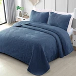 Exclusivo Mezcla Ultrasonic Twin Quilt Bedding Set, Lightweight Navy Blue Bedspr. Fixed Price $43.71.
