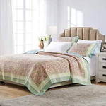 Greenland Home Fashions Palisades Modern Floral Bordered Cotton Bedspread Set, 3. Fixed Price $176.67.