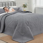 Enjohos 138X122 Extra Wide Oversized King Quilts Grey - California. Fixed Price $124.30.