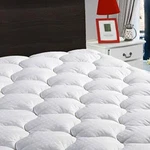 Mattress Pad Cover Cooling Topper Deep Pocket Fitted White Queen Leisure Town. Fixed Price $52.29.