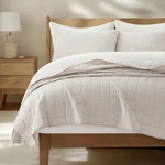 Cotton Box Stitch, Quilt Bedding Set, Garment Washed, Lightweight, Soft Cozy. Fixed Price $138.37.