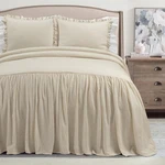 Belgian Flax Linen Blend Bedspread Queen Size 3-PIECE Set *new*. Fixed Price $149.99.