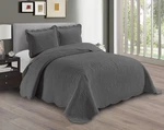 Linen Plus Embossed Coverlet Bedspread Set Oversized Solid Charcoal Full/quee.... Fixed Price $49.19.