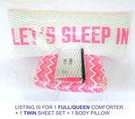 Lot Victoria Secret Pink Full Queen Comforter Body Pillow Twin Sheet Case Set Xl. Fixed Price $339.00.