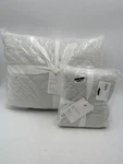 Pottery Barn Belgian Flax Linen Diamond Quilt King W/ 1 Sham Kg Soft Gray #9959M. Fixed Price $357.50.