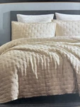 New Donna Karan Home Meditate Quilt King Gold Linen Silk Blend. Fixed Price $256.00.