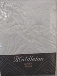 Middleton White Embroidered Cotton Filling New Queen Pillow Sham. Fixed Price $9.98.