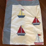 Coverlet Twin Nautical Sailboat Appliqu Quilt White Cotton 88X68 Nwot. Fixed Price $31.20.
