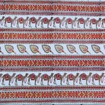 Vintage Camel Tapestry Fabric Block Print 34" X Yds India Cotton Handmade Boho. Fixed Price $19.98.