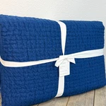 Pottery Barn Pick-stitch Handcrafted Cotton/linen King/cal Quilt Capri Blue. Fixed Price $159.00.