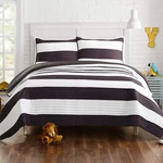 Urban Playground All Seasons Lavelle Black/white Stripe Quilt Set - 3 Piece Soft. Fixed Price $95.84.