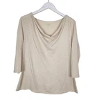 Eileen Fisher X Garnet Hill Pajama Top Womens Small Beige Organic Cowl Sleepwear. Fixed Price $20.49.