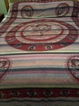 Homestead Twin Size Tapestry Bedspread W/fringe Elephants 100% Cotton Burgundy. Fixed Price $21.95.