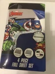 Marvel Avengers Full Size Sheet Set New FLAT/1 FITTED/2 Pillowcase. Fixed Price $13.16.