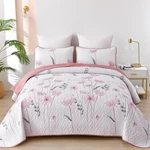 Floral Quilt Set Queen,pink Bedspread Size 3 Pieces Lightweight Farmhou.... Fixed Price $79.13.