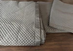 Ralph Lauren King Quilt Set Matelasse Coverlet Sham Oil Greenish Gray Diamond. Fixed Price $159.99.