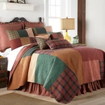 Donna Sharp Campfire Square King 3-PIECE Quilt Set Lodge Cabin Patchwork Cotton. Fixed Price $288.00.