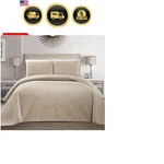 Fancy Collection Embossed Coverlet Bedspread Size Set Solid Austin Beige.... Fixed Price $70.39.