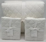 Pottery Barn Belgian Flax Linen Diamond King Quilt & 2 Euro Shams Classic Ivory. Fixed Price $349.95.