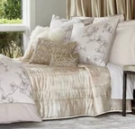 Michael Aram "watercolor Print" Queen Size Silk Quilt, Blush/ivory, New!. Fixed Price $299.00.