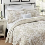 Laura Ashley Bedford Quilt Set 3PC 100% Cotton Reversible Natural Breathable. Fixed Price $84.90.