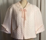 Barbizon 'dainty Puff' Vtg Embroidered Quilted Bed Jacket Short Robe Pink Px. Fixed Price $29.99.