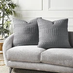 Waffle Weave Dark Grey Euro Sham Set Of 26LX26W Vhc Brands. Fixed Price $23.95.