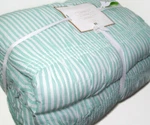 Pottery Barn Teen Aqua Pool Green Harper Ruched Stripe Full Queen Quilt Dot. Fixed Price $55.50.