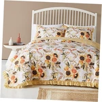 Greenland Home Somerset Ruffled Country Gingham Quilt 3-PIECE Full/queen Gold. Fixed Price $130.45.