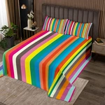 Colorful Stripes Bedspread Set Queen Size For ,boys Girls Rainbow Lines Quilt.... Fixed Price $57.41.