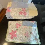 Pottery Barn Kids Patchwork Twin Quilt & Sham Daisies Tulips Flower Garden. Fixed Price $78.95.