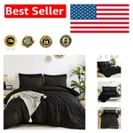 Elegant Reversible Black Gold King Comforter Set - Ultra Soft & Machine Washable. Fixed Price $90.99.