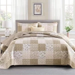Mybedsoul Beige Boho Quilt Set Queen Size, 3 Pieces Plaid Floral Bedspread Se.... Fixed Price $87.79.