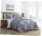 Nautica - Quilt Set, Soft & Breathable Cotton Queen Raeford Blue/red/green. Fixed Price $101.23.