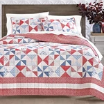 Charter Club Americana Heirloom Patchwork Reversible Cotton Twin Quilt. Fixed Price $79.00.