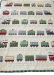 Pottery Barn Kids Train Quilt Twin 65X84 Applique Railroad Boy Bedding Cotton. Fixed Price $62.00.