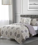 Casual Chic Collection Tan/gray Reversibleadalize King Size Four-piece Quilt Set. Fixed Price $50.00.