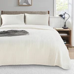 Ultra Soft Ivory Quilt Set - Oversized King With 2 Shams, Machine Washable. Fixed Price $119.99.