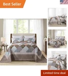 Oversized King Bedspread Quilt Set 120X120 Reversible Microfiber Bedding. Fixed Price $142.57.