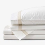 Contrast Border Premium Cool Supima Cotton Percale Bed Sheet Set - Oatmeal, .... Fixed Price $80.75.