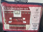Lilianna Collections Red Bed Skirt Set - 5 Piece King. Fixed Price $120.00.